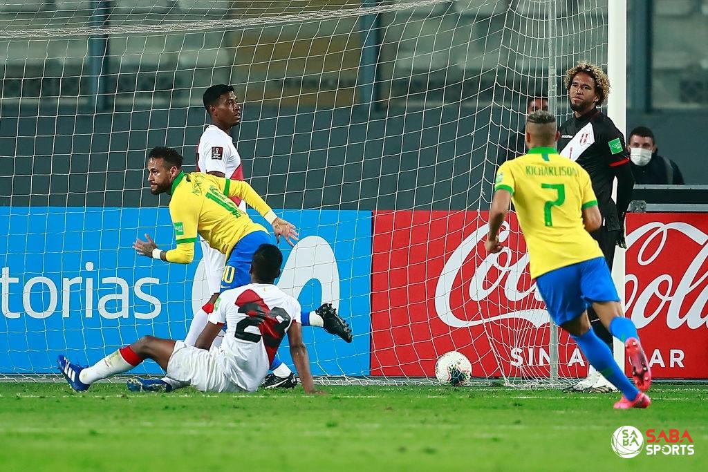 Đội bóng xứ Samba vượt qua Peru nhờ sự tỏa sáng của Neymar