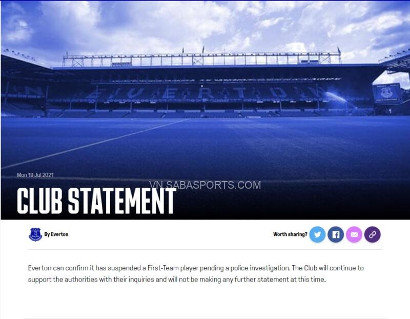 Trang chủ Everton xác nhận có một thành viên bị điều tra