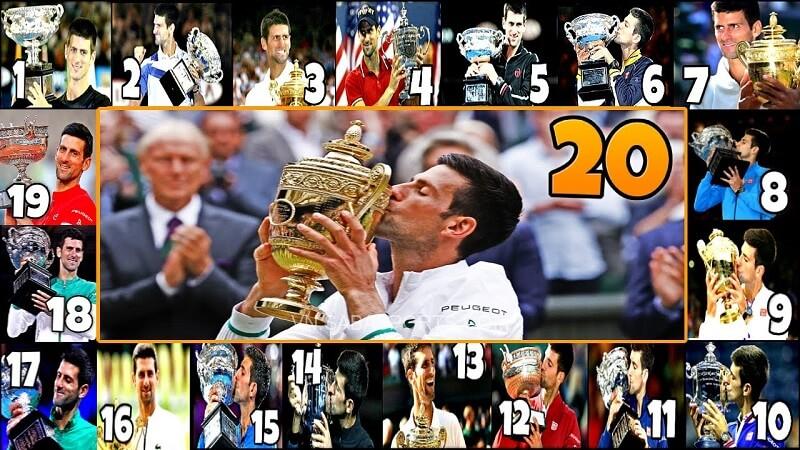 Những khoảnh khắc Djokovic nâng cao danh hiệu Grand Slam. 