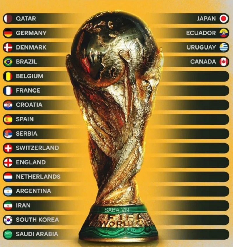 20 đội đầu tiên giành vé dự World Cup 2022