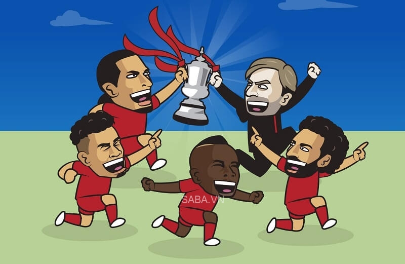 Về phần Liverpool, họ đã đoạt danh hiệu FA Cup sau khi hạ Chelsea. (Ảnh: Just Toon It)