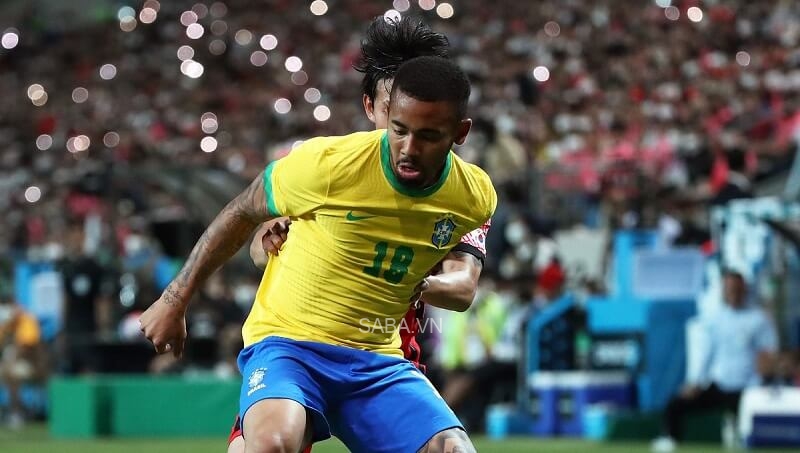 Jesus vừa ghi bàn cho tuyển Brazil