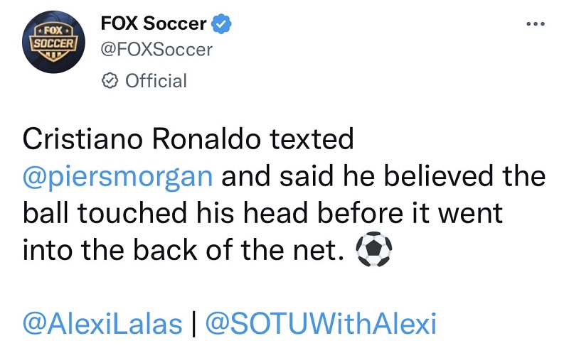 Ronaldo được cho là đã nói với Morgan rằng anh mới là người ghi bàn