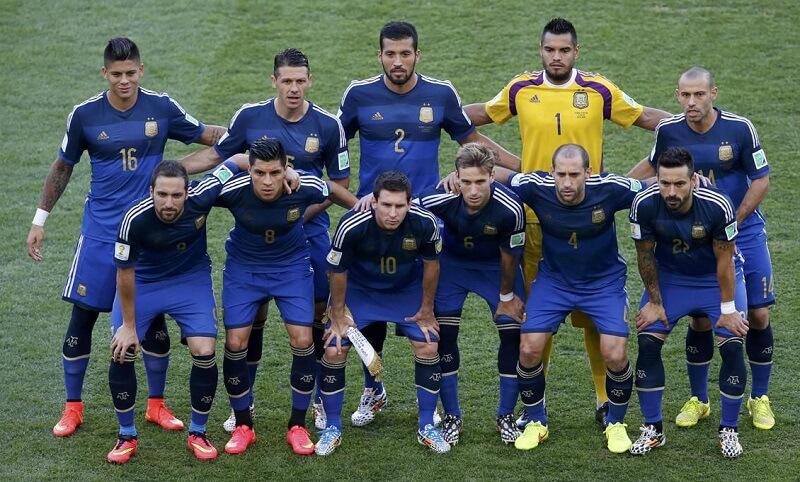 11 cầu thủ Argentina đá chính trước Đức năm 2014.