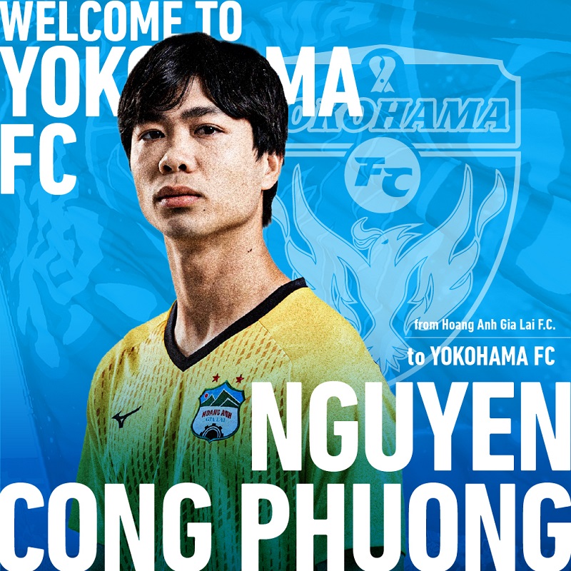 Hình ảnh công bố bản hợp đồng Công Phượng của Yokohama FC