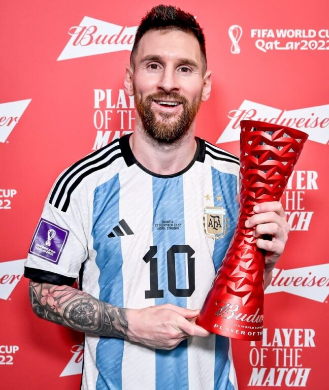 Messi nhận danh hiệu MOTM trước Croatia