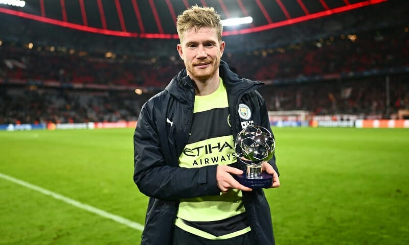 De Bruyne nhận danh hiệu Cầu thủ hay nhất trận.