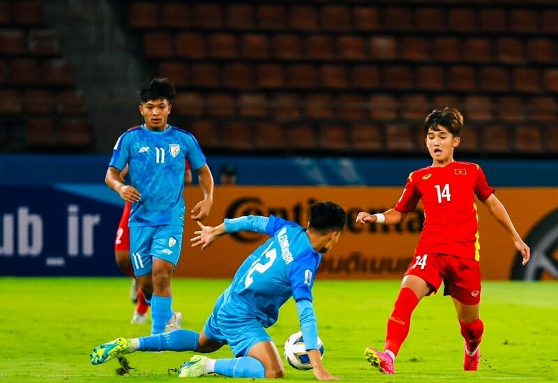 U17 Việt Nam thi đấu nỗ lực nhưng không ghi được thêm bàn thắng (Ảnh: VFF).