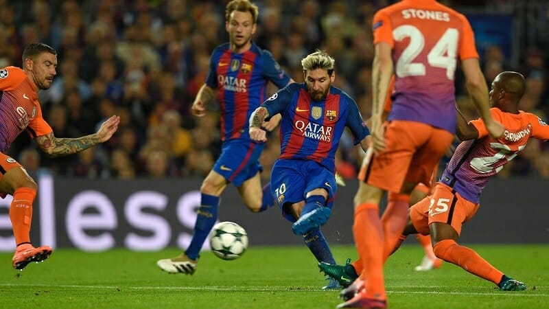 Messi cũng đã lập hat-trick vào lưới Man City của Pep Guardiola