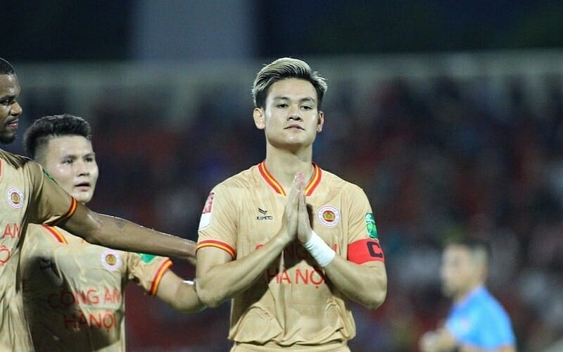 Hồ Tấn Tài đã ghi bàn vào lưới đội bóng cũ (Ảnh: Công An Hà Nội FC).