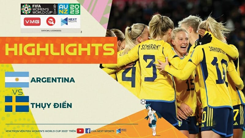 Argentina vs Thụy Điển, vòng bảng World Cup nữ 2023