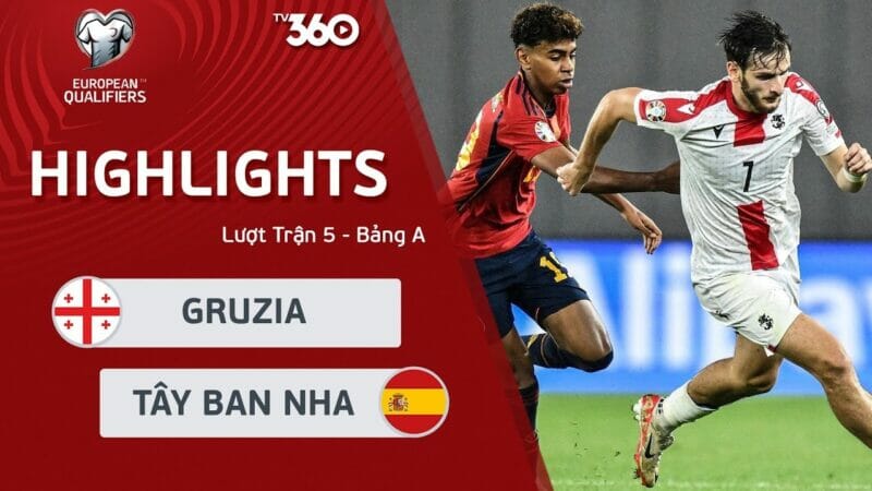 Georgia vs Tây Ban Nha, vòng loại Euro 2024