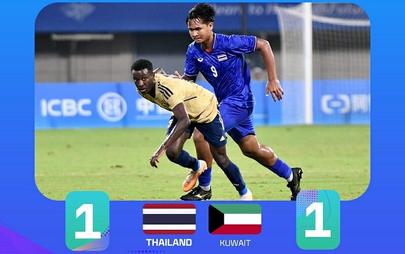 Olympic Thái Lan vẫn đi tiếp dù để thủng lưới ở cuối trận (Ảnh: FA Thailand).