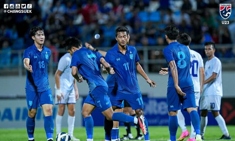U23 Thái Lan giành trọn vẹn 3 điểm trong ngày ra quân (Ảnh: FA Thailand).