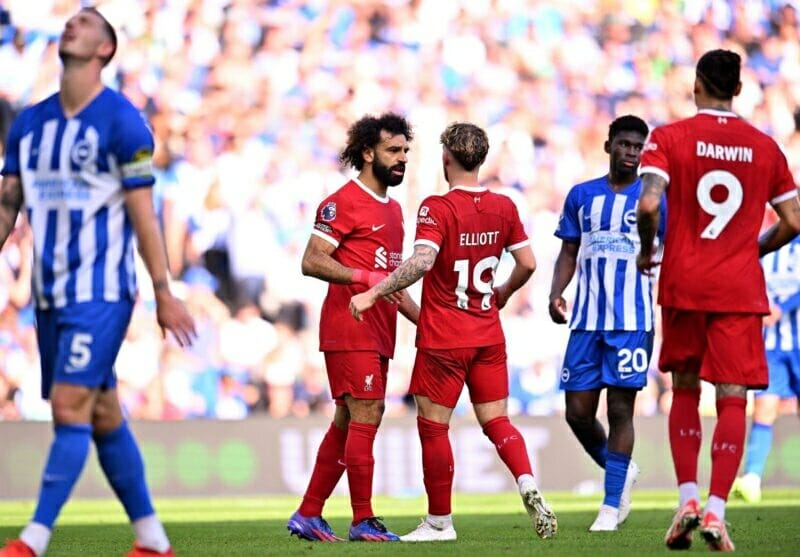 Cú đúp của Mohamed Salah không đủ để giúp Liverpool giành trọn 3 điểm.