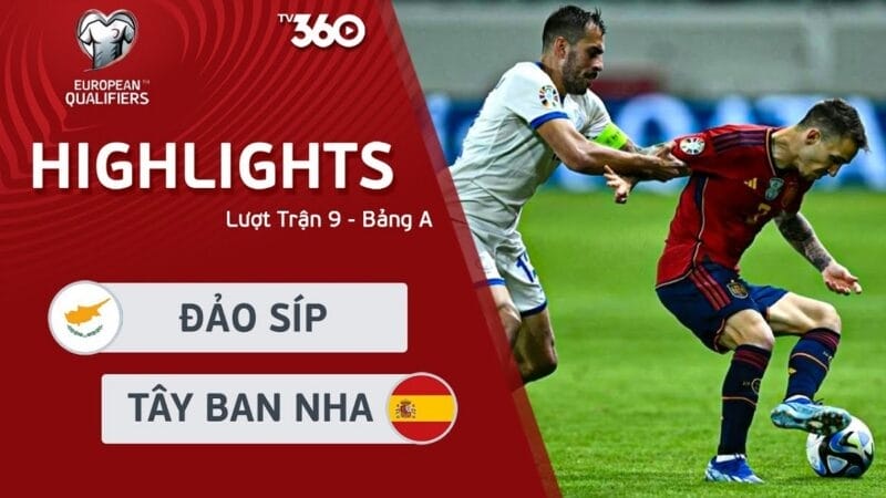 Highlights Síp vs Tây Ban Nha, vòng loại Euro 2024