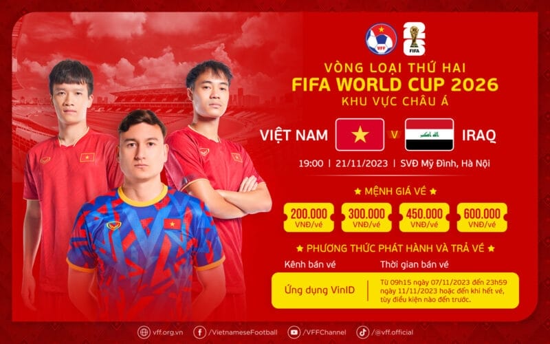 VFF thông báo về vé trận Việt Nam vs Iraq (Ảnh: VFF)
