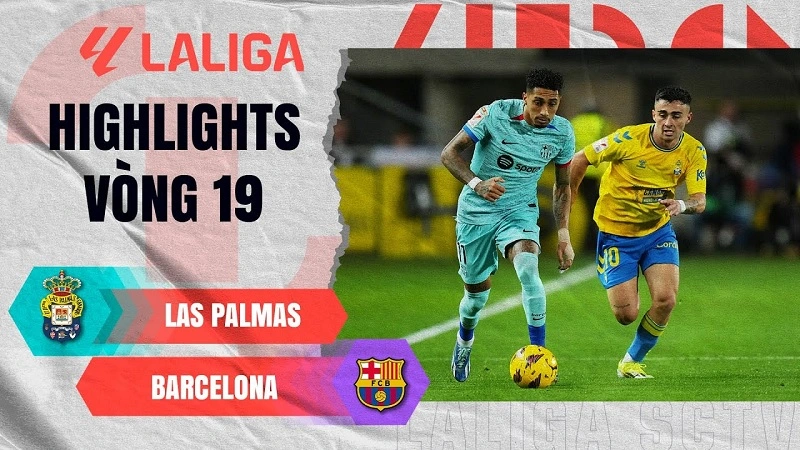 Highlights Las Palmas vs Barcelona, vòng 19 La Liga 2023/24