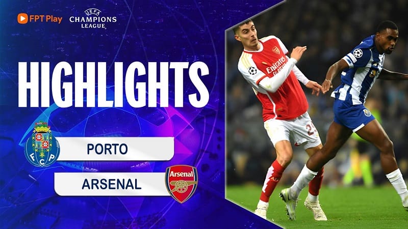Highlights Porto vs Arsenal, lượt đi vòng 1/8 Champions League 2023/24