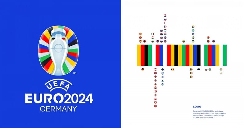 Logo Euro 2024 được thiết kế với nhiều màu sắc