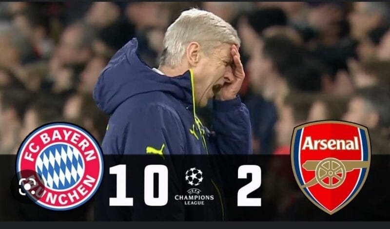 Arsenal từng có những thất bại rất đậm trước Bayern Munich