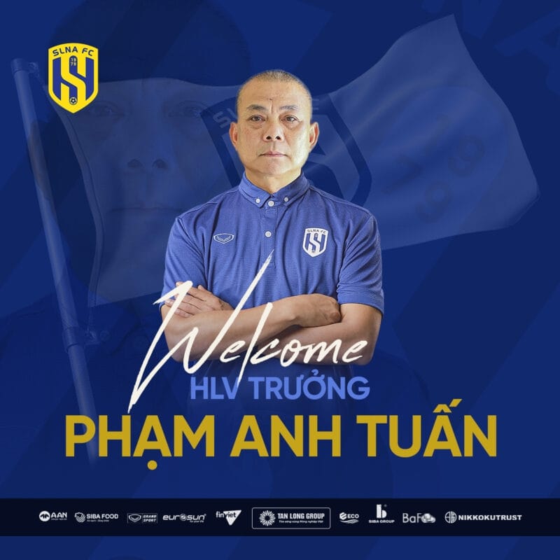 HLV Phạm Anh Tuấn thay HLV Phan Như Thuật dẫn dắt CLB SLNA (Ảnh: SLNA FC).