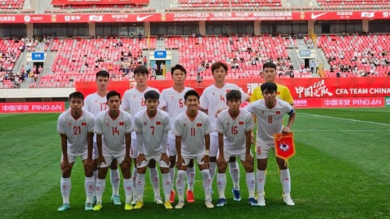 U19 Việt Nam thi đấu không hề tồi trước U19 Hàn Quốc (Ảnh: VFF).