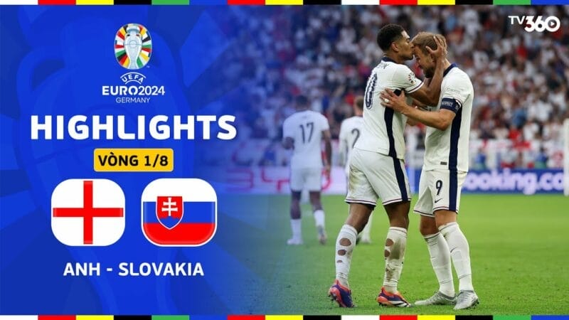 Highlights Anh vs Slovakia, vòng 16 đội Euro 2024